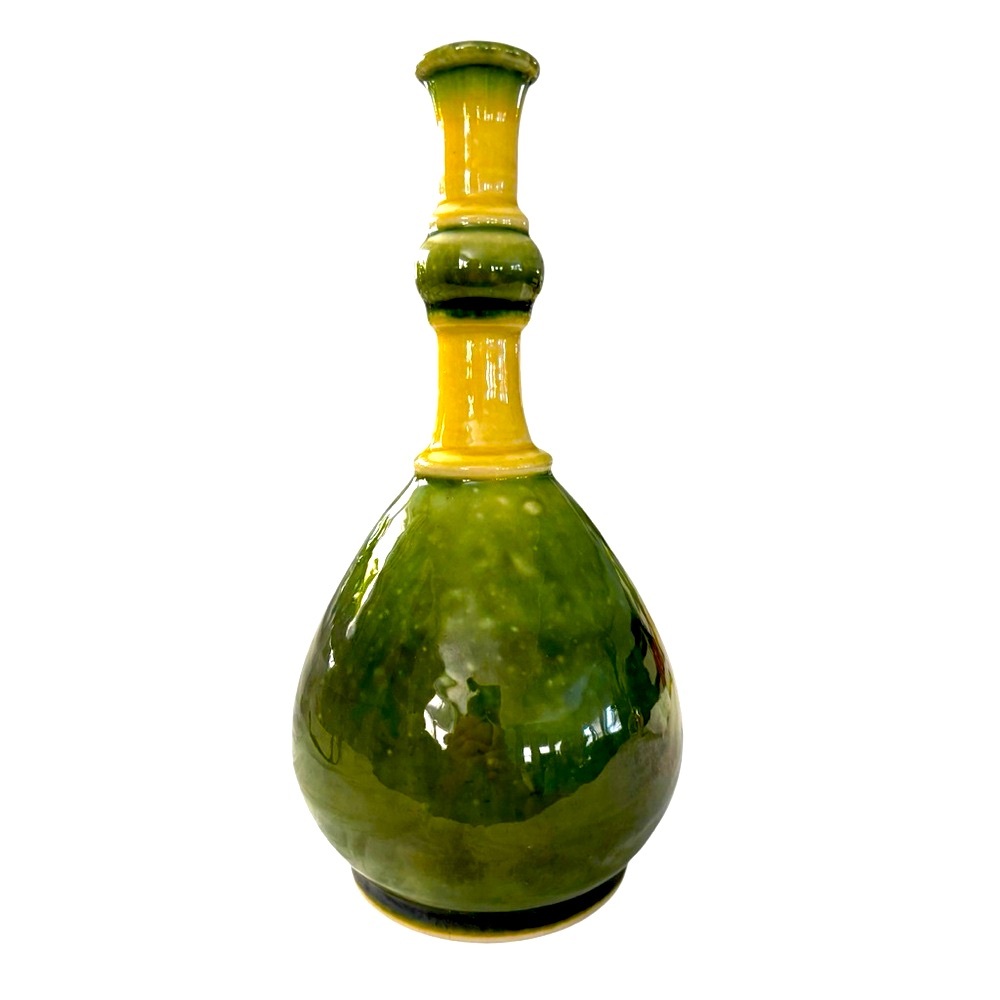 Green and Yellow Ceramic Vase